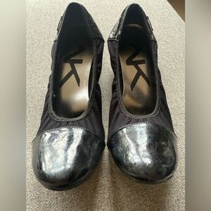 Anne Klein Sport Black Wedges with Elastic Trim